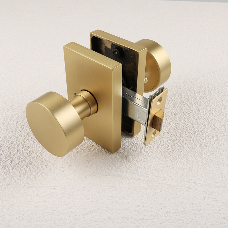 Koppalive brass matte copper brushed bathroom door lock handle American double door luxury keyless dummy door knob