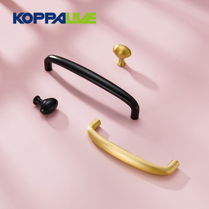 Koppalive matte black drawer pulls and knobs brass kitchen cabinet integrated u-shaped handles