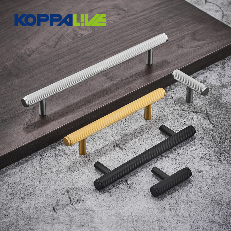 Koppalive Straight Stripe Solid Brass Cabinet Handles 160mm Furniture Cupboard Kitchen Door Handles and Pulls