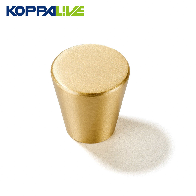 Koppalive Cone Cabinet Door Knobs Tapered Gold Solid Brass Kitchen Drawer Knob for Furniture Hardware