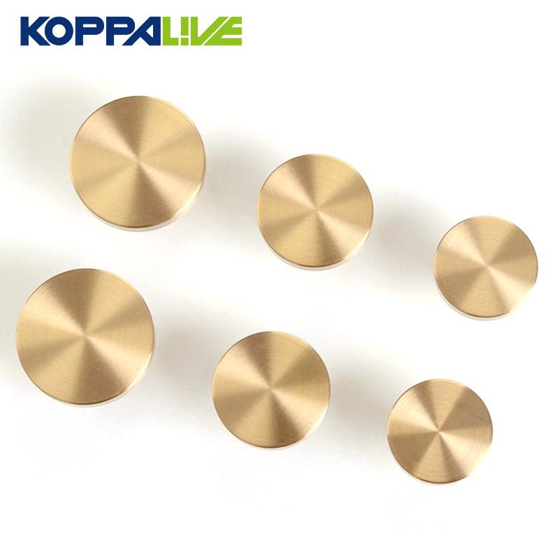 Minimalist Gold Black Drawer Handle and Knob 30mm Round Antique Brushed Solid Brass Cabinet Knobs for Furniture