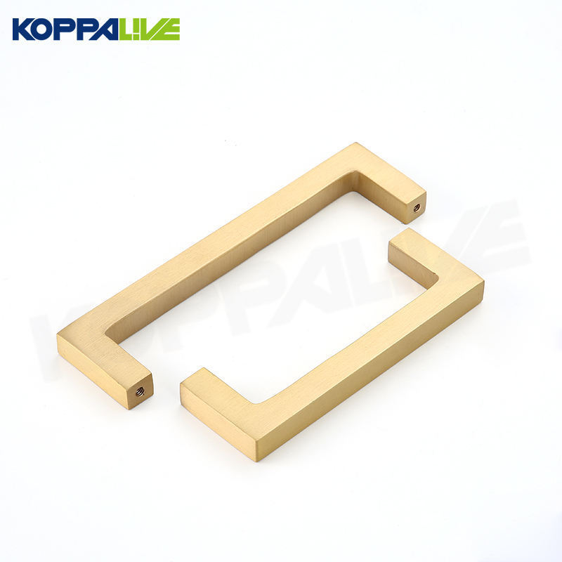 Koppalive Luxury Kitchen Cupboard Handles Drawer Handles 5 inch 192mm Gold and Black Brushed Brass Square Cabinet Pull