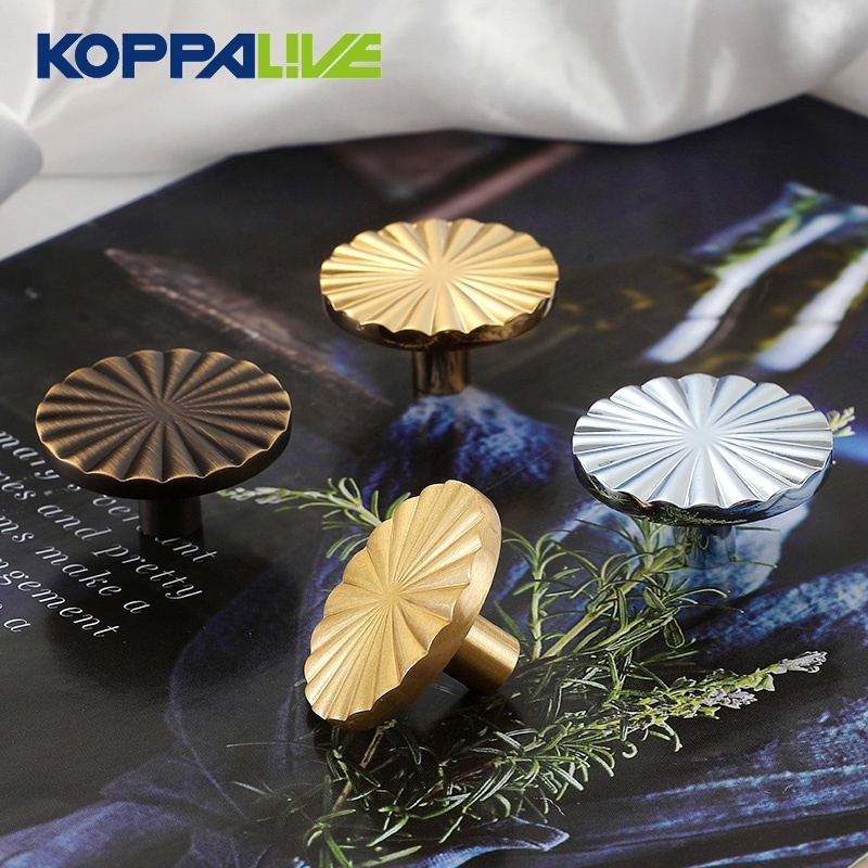 Koppalive Sunflower Brass Kitchen Cabinet Door Handles And Knobs Sun Flower Petal Shaped Dresser Drawer Pulls