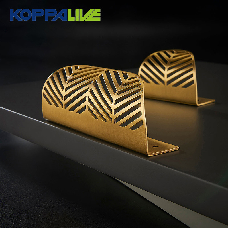 Koppalive Leaf Shape Furniture Drawer Handle Copper Brushed Gold Leaf Knobs Cabinet Door Solid Brass Edge Pull