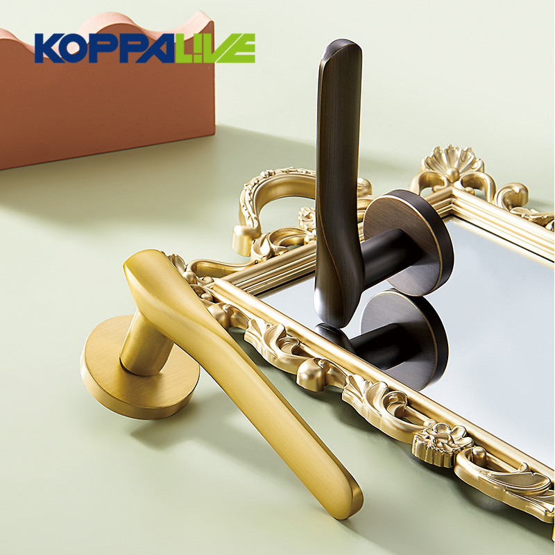 Koppalive Heavy Duty Luxury antique Brass gold and bronze Mortise Door Lock Set Lever Door Handles on rose