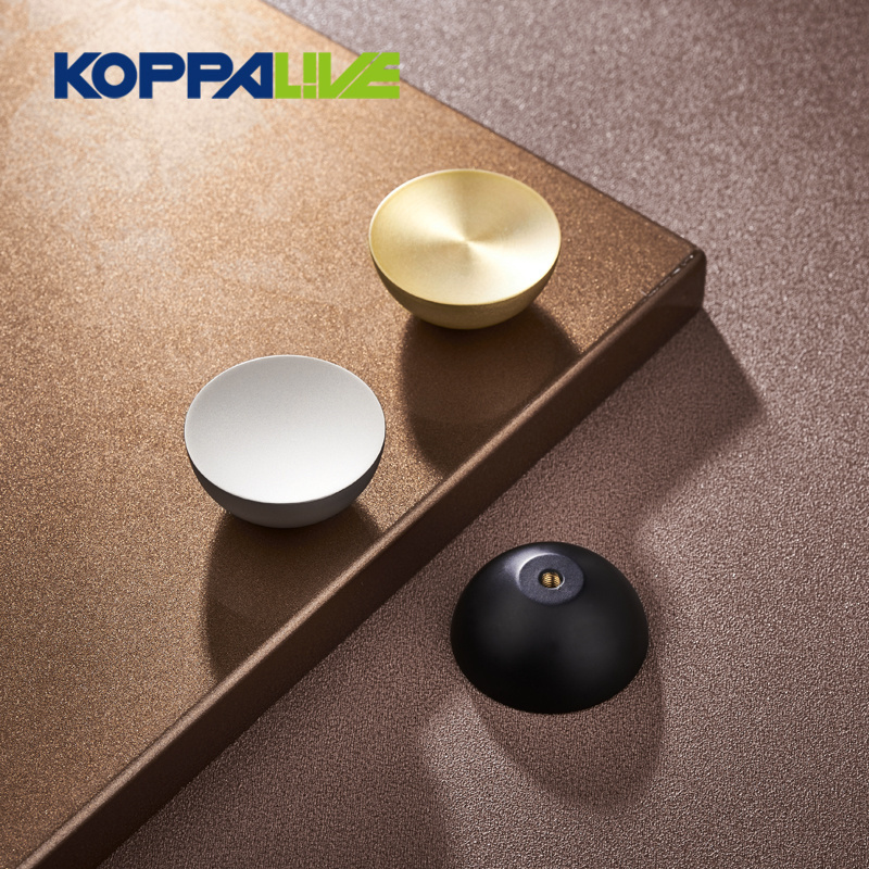 Koppalive round concave surface furniture cabinet knob handle solid brass cupboard drawer knobs