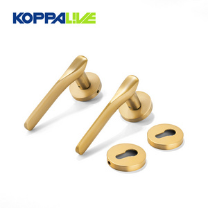 Manufacturer modern vintage brass solid safety hotel adjustable interior door lock and key set lever door handles