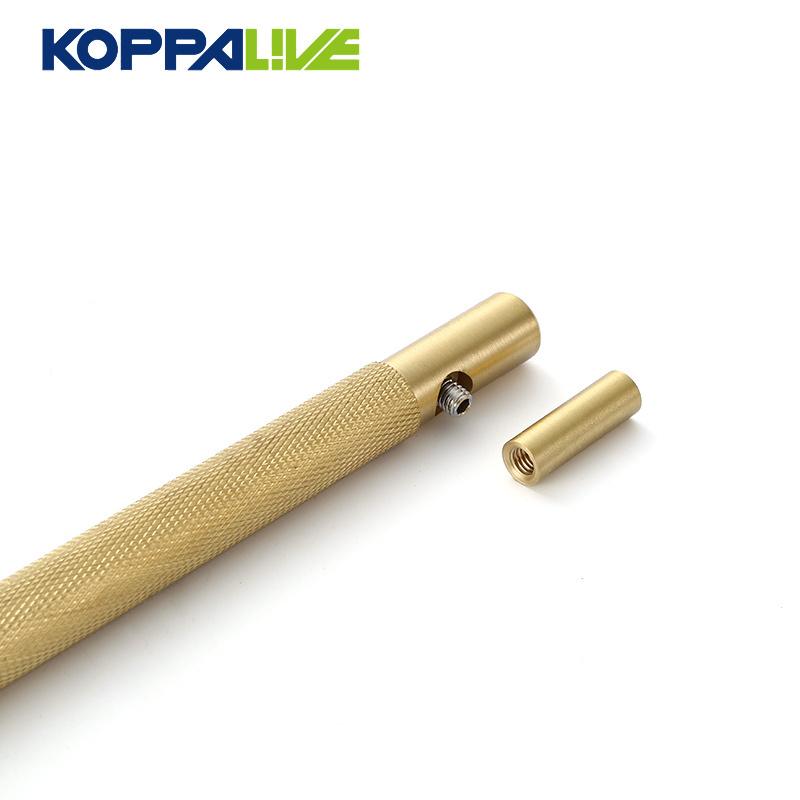 Koppalive Luxury Gold Black Knurl Kitchen Door Handle Silver Brushed Nickel Satin Brass Knurling Cabinet Pulls