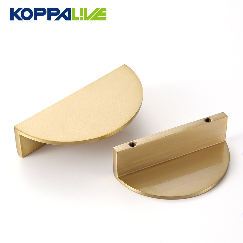 Koppalive Furniture Gold Drawer Pulls Semi Circle Black Kitchen Knob Solid Brass Cabinet Door Half Moon Handle