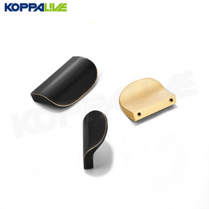 Koppalive Solid Brass Furniture Desk Drawer Knobs Invisible Finger Edge Pulls Kitchen Cabinet Hidden Handles