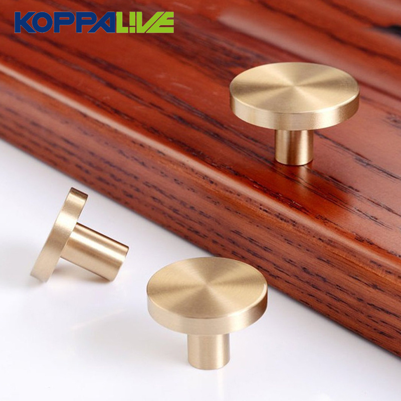 Minimalist Gold Black Drawer Handle and Knob 30mm Round Antique Brushed Solid Brass Cabinet Knobs for Furniture