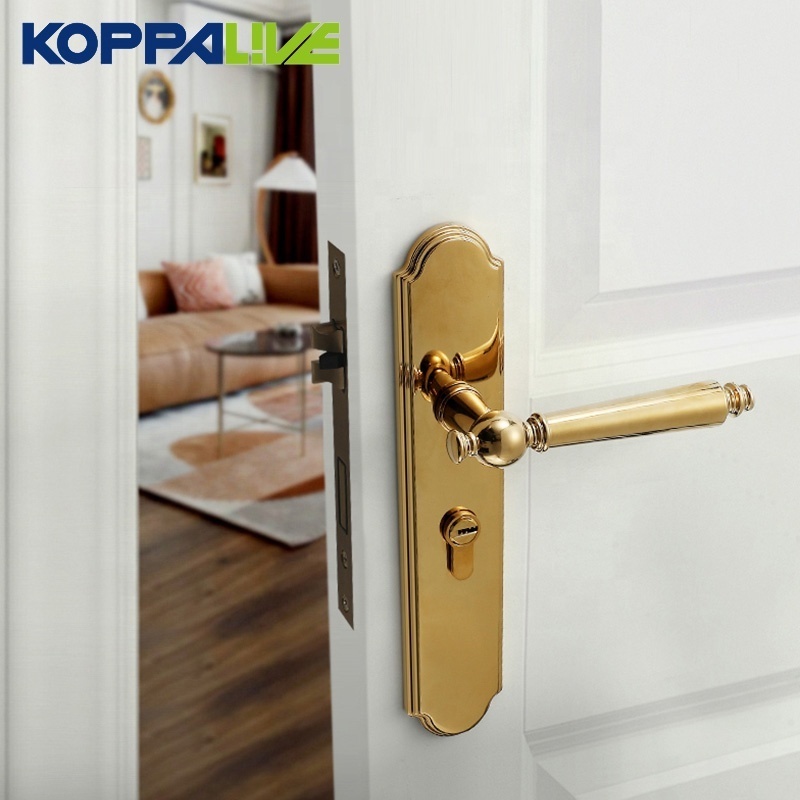 Koppalive Custom European Style Black Brass Antique Front Entry Panel Door Handle for Residential Homes Plate Door Handles