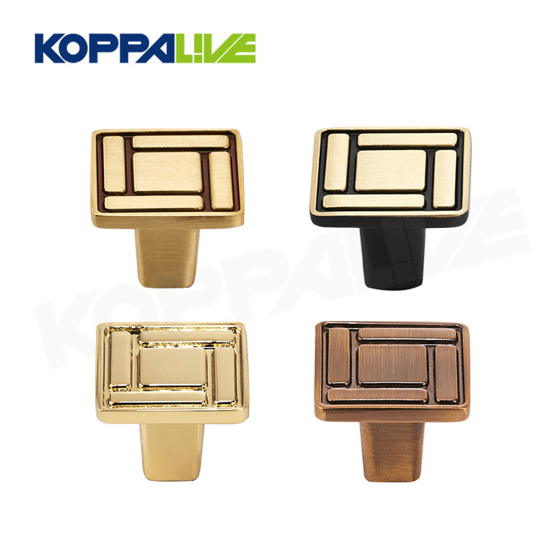 New Chinese Style Antique Furniture Brass Drawer Knobs Vintage Modern Square Kitchen Cabinet Door Handles and Pulls