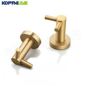 Koppalive Minimalist bedroom bathroom wall mount clothes holders robe hook brass coat hanger hooks rack