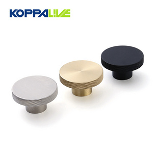 Koppalive knurled textured round cabinet door knob brushed brass furniture dresser drawer knobs