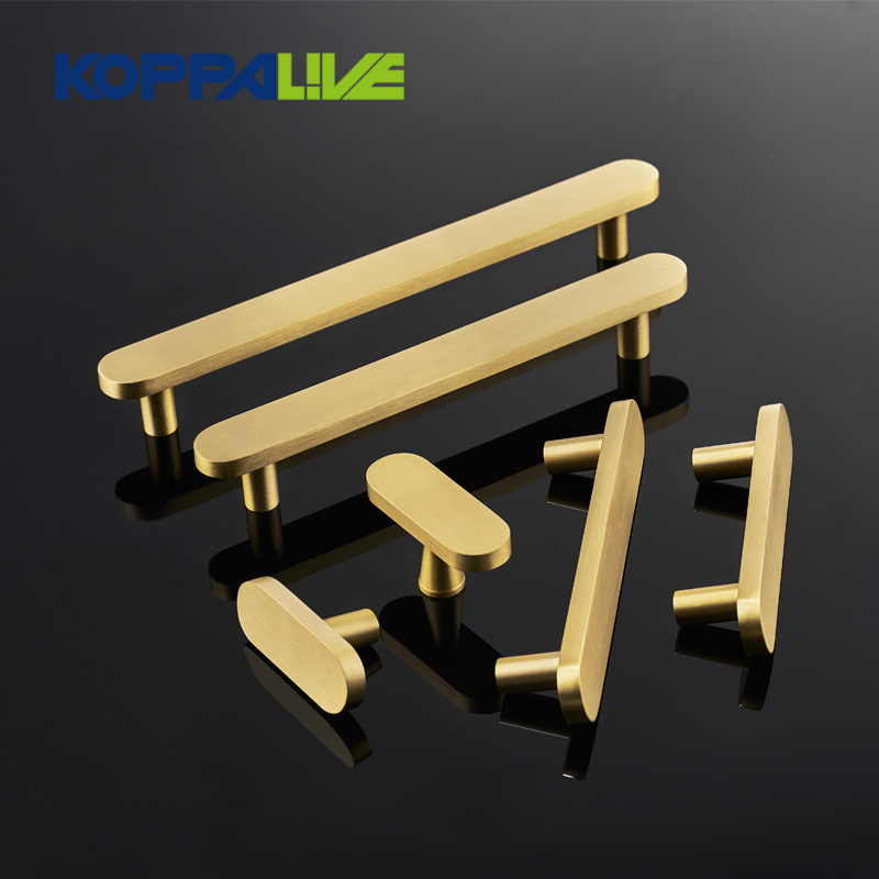 Koppalive gold cupboard drawer handles for cabinet door black pull brushed brass kitchen handle