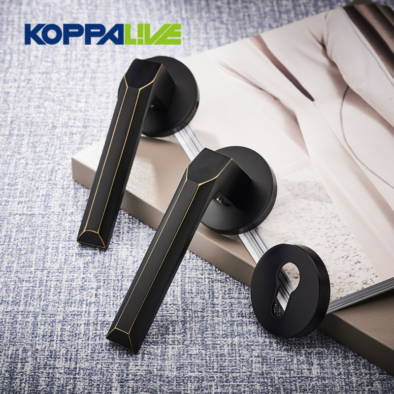 KOPPALIVE Brass Mute Door Lock Set Interior Bedroom Bathroom Safety Entry Wood Door Lever Lock Dummy Handle