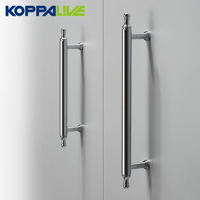 Koppalive French Style Brass Handles for Cabinet Cupboard Door Luxury Chrome Silver Closet Handles