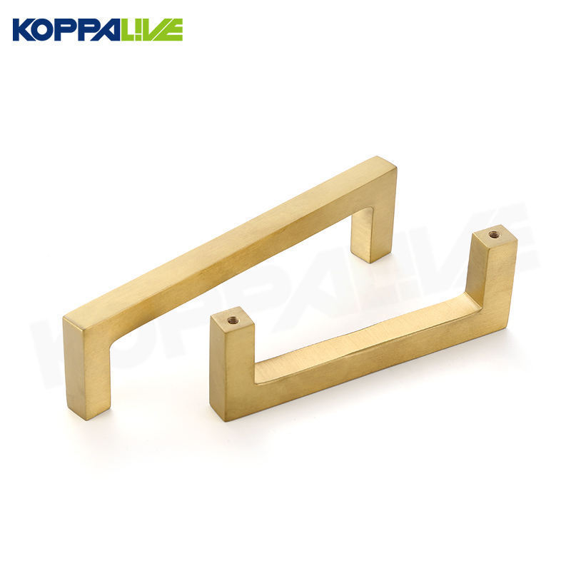 Koppalive Luxury Kitchen Cupboard Handles Drawer Handles 5 inch 192mm Gold and Black Brushed Brass Square Cabinet Pull