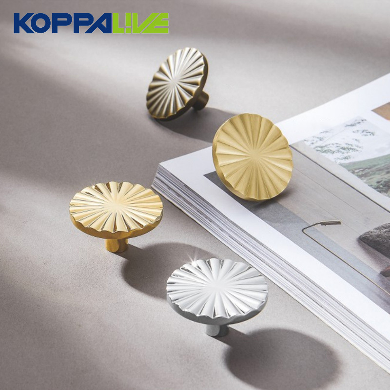 Koppalive Sunflower Brass Kitchen Cabinet Door Handles And Knobs Sun Flower Petal Shaped Dresser Drawer Pulls