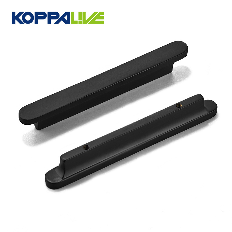 Koppalive Matte Black and Gold Textured Cabinet Handles Brushed Brass Furniture Pulls Handle for Cupboard Door Drawer