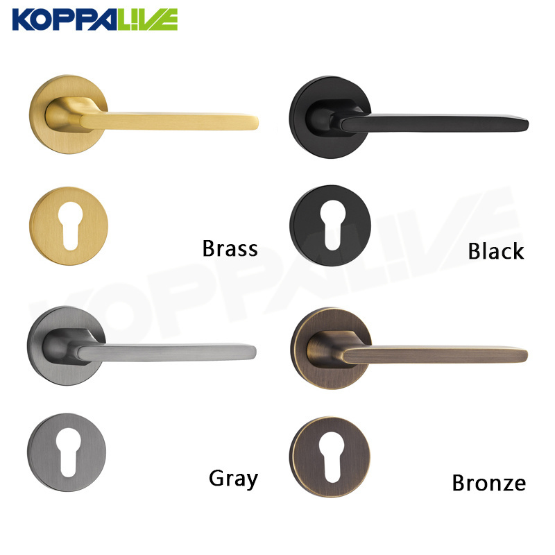 Koppalive Luxury European Bedroom Kitchen Brass Mortise Door Lock Set Privacy Passage Lever Door Handle Knob