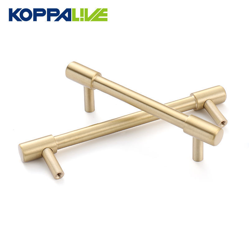 Koppalive Brushed Nickel Brass Furniture Handle 76mm 3 inch European Gold and Matte Black Wardrobe Door Cabinet Pull Handles