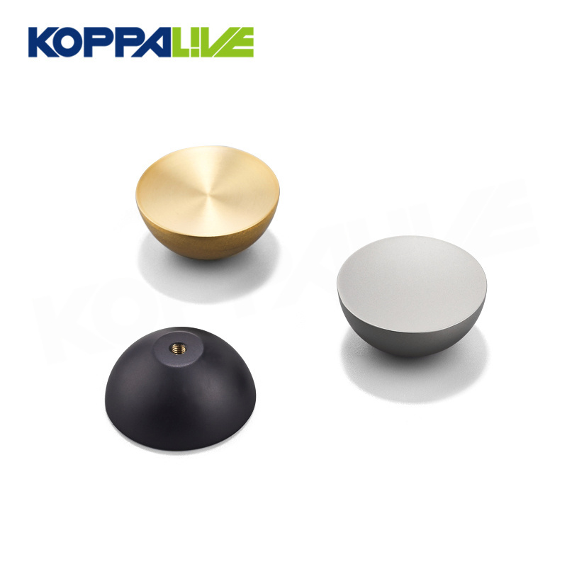 Koppalive round concave surface furniture cabinet knob handle solid brass cupboard drawer knobs