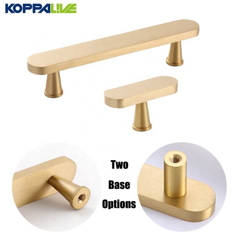 Koppalive Gold Round Brushed Nordic Luxury Kitchen Cupboard Door Pull Knobs Solid Brass Handles for Cabinets and Drawers