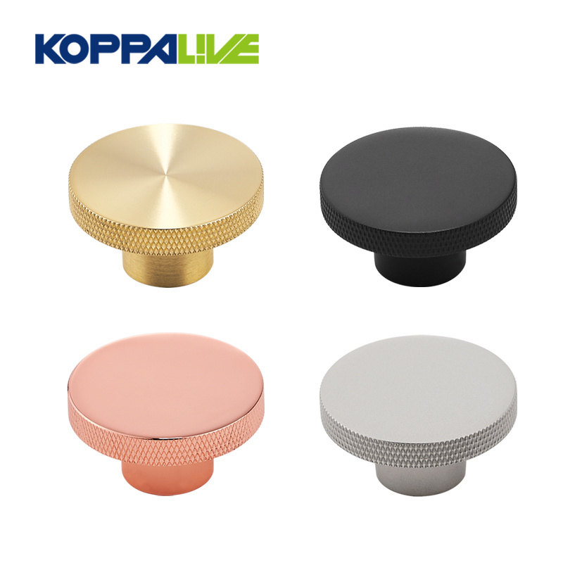 Koppalive knurled textured round cabinet door knob brushed brass furniture dresser drawer knobs