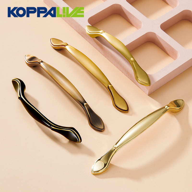 Koppalive Hardware European Bedroom Furniture Handles Gold Brass Materials Pull Black Gym Kids Kitchen Copper handle