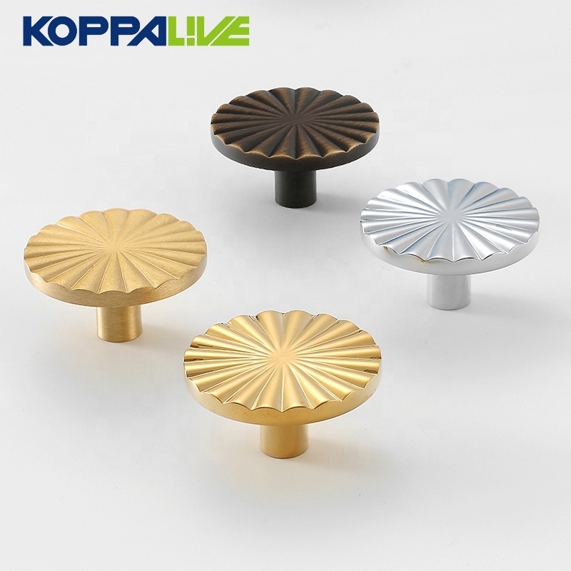 Koppalive Sunflower Brass Kitchen Cabinet Door Handles And Knobs Sun Flower Petal Shaped Dresser Drawer Pulls