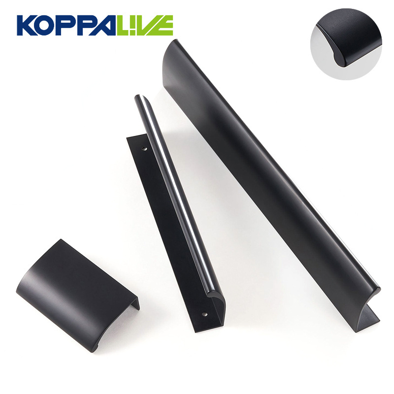 Fantastic Quality Solid Brass Profile Handles Long Concealed Pulls Unique Cupboard Cabinet Drawer Handle with matte black finish