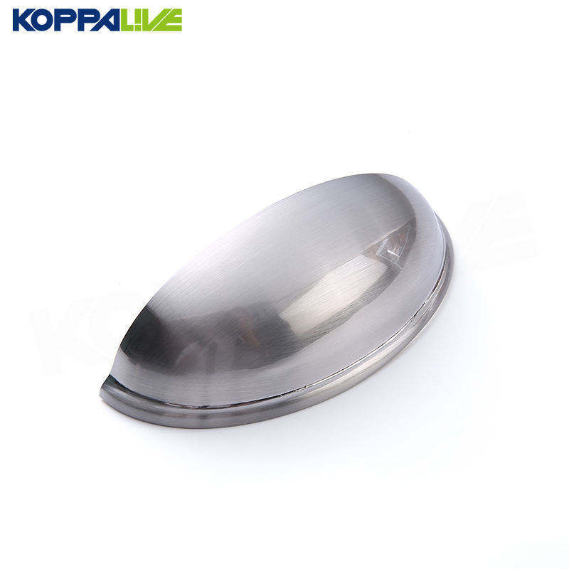 Koppalive Brushed Brass Bin Cup Kitchen Cabinet Pull Chrome Silver Shell Copper Drawer Handle for Cupboards