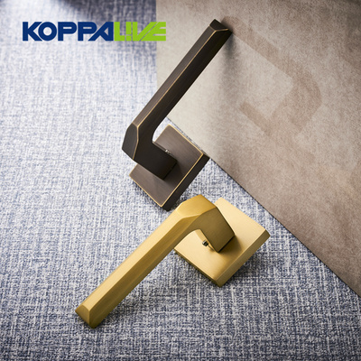 KOPPALIVE Bedroom Living Room Door Lock Set Brass Lever Mortise Dummy Split Wood Door Handles