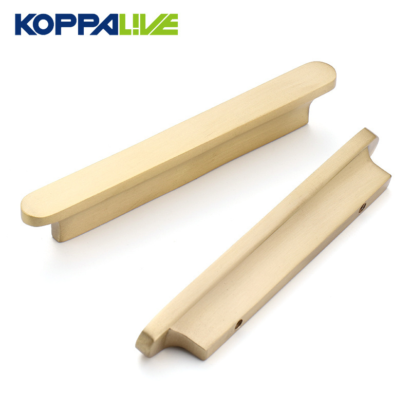 Koppalive Matte Black and Gold Textured Cabinet Handles Brushed Brass Furniture Pulls Handle for Cupboard Door Drawer