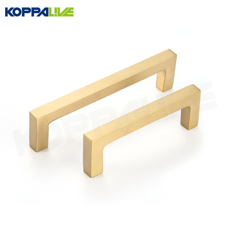 Koppalive Luxury Kitchen Cupboard Handles Drawer Handles 5 inch 192mm Gold and Black Brushed Brass Square Cabinet Pull