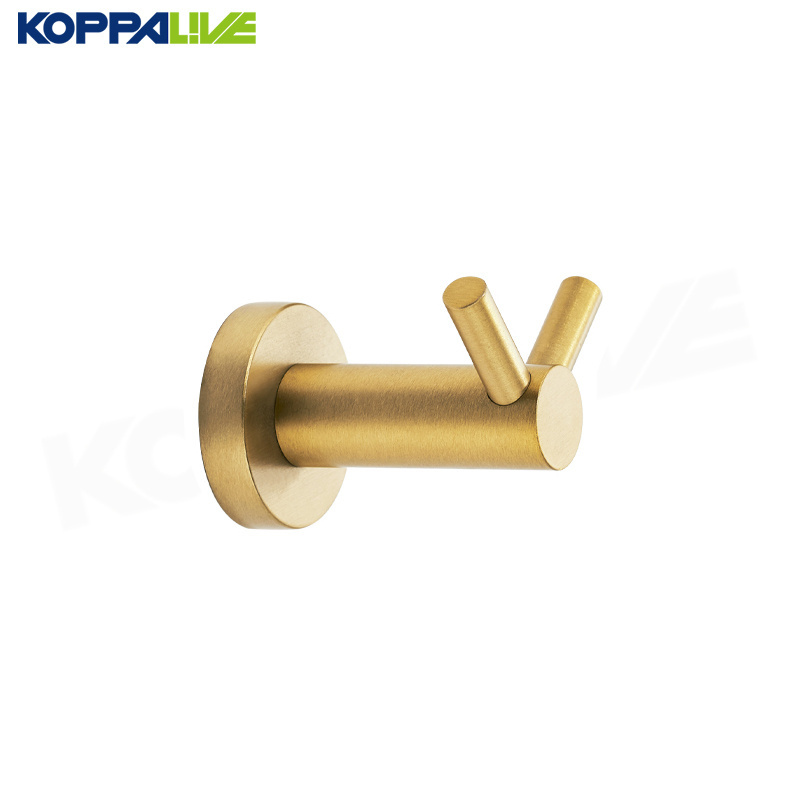 Koppalive Minimalist bedroom bathroom wall mount clothes holders robe hook brass coat hanger hooks rack