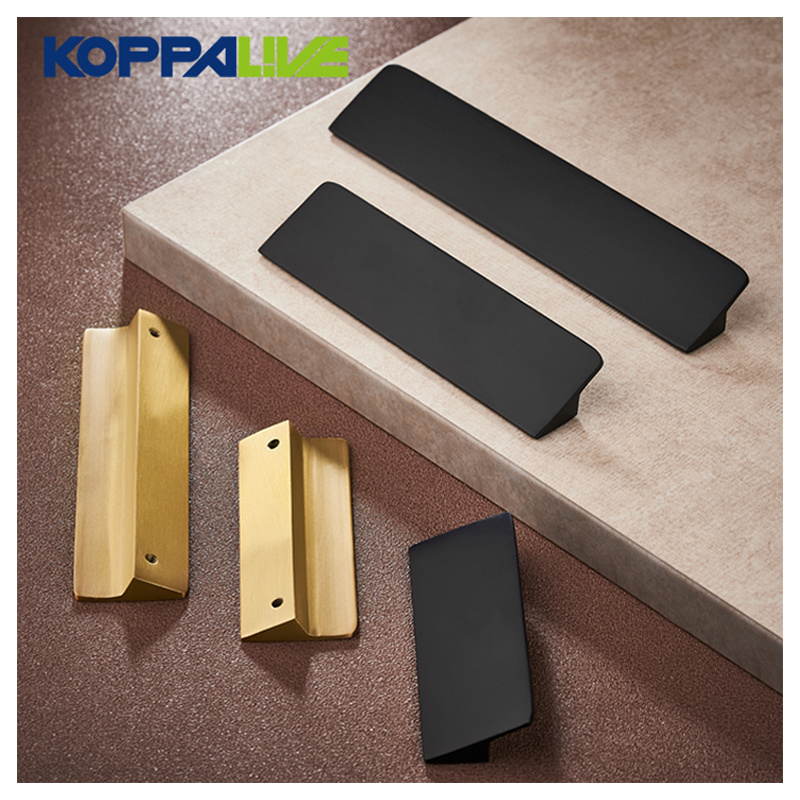 Koppalive Furniture Cabinet Door Finger Edge Pulls Brass Hidden Concealed Handles Embedded Kitchen Drawer Pulls