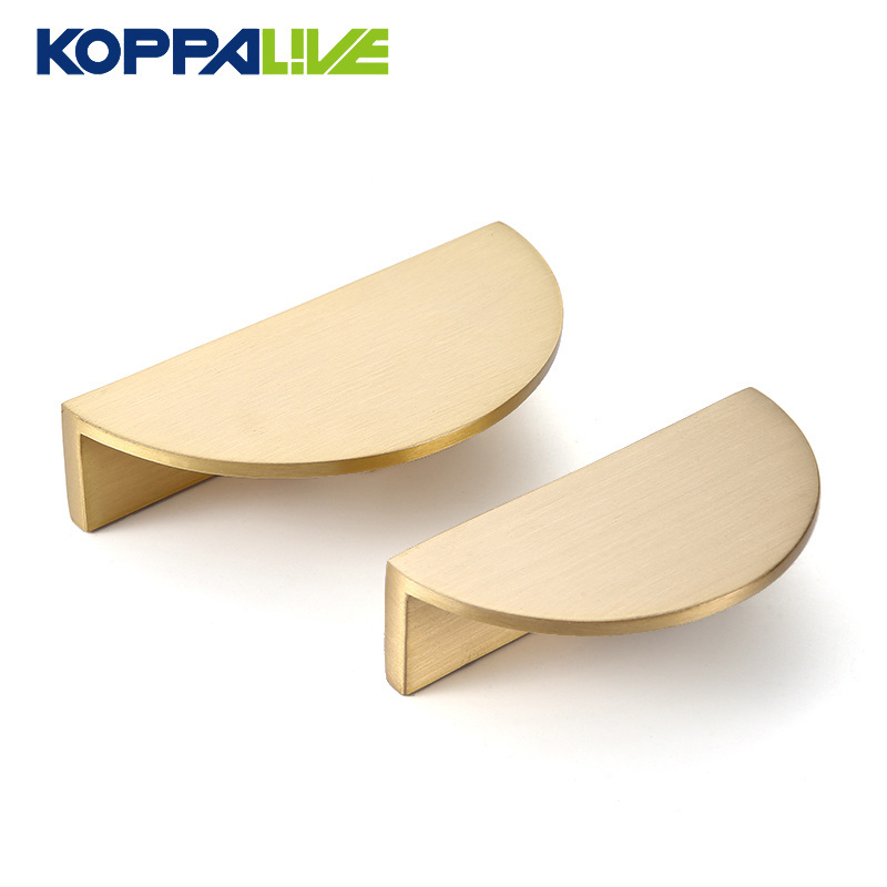 Koppalive Brass Semi Circular Handle Rose Gold Bronze Cabinet Cupboard Half Moon Door Pulls Handles for Furniture