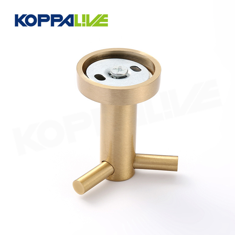 Koppalive Minimalist bedroom bathroom wall mount clothes holders robe hook brass coat hanger hooks rack