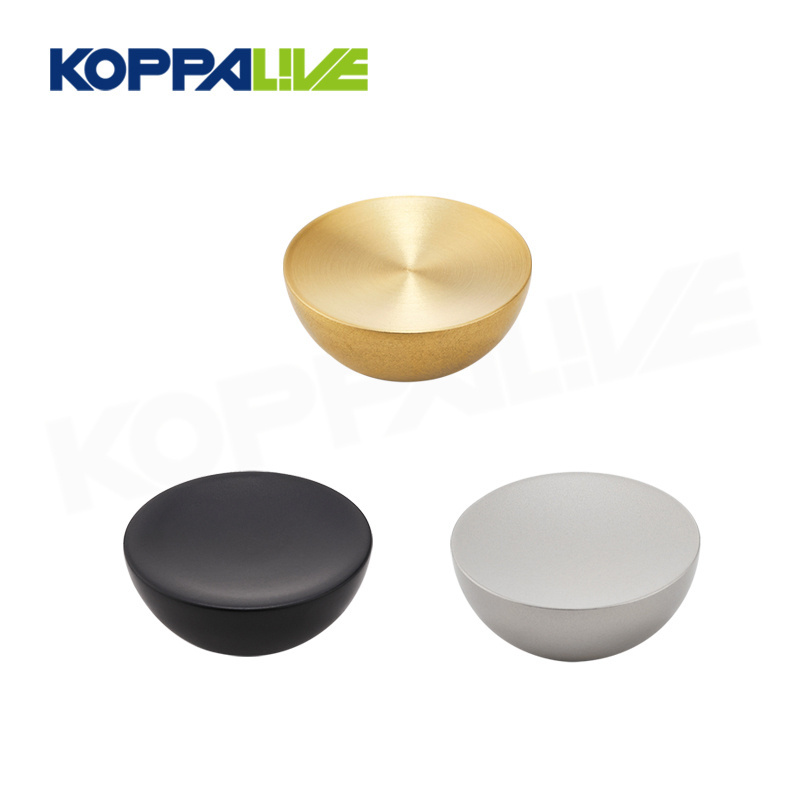 Koppalive round concave surface furniture cabinet knob handle solid brass cupboard drawer knobs