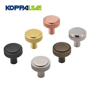 Koppalive custom drawer knobs Europe and America modern 32mm gold black brass kitchen knurled cabinet knob