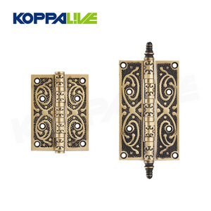 Koppalive European luxury adjustable 4inch 5inch brushed brass ball bearing butt hinge wood door cabinet hinges