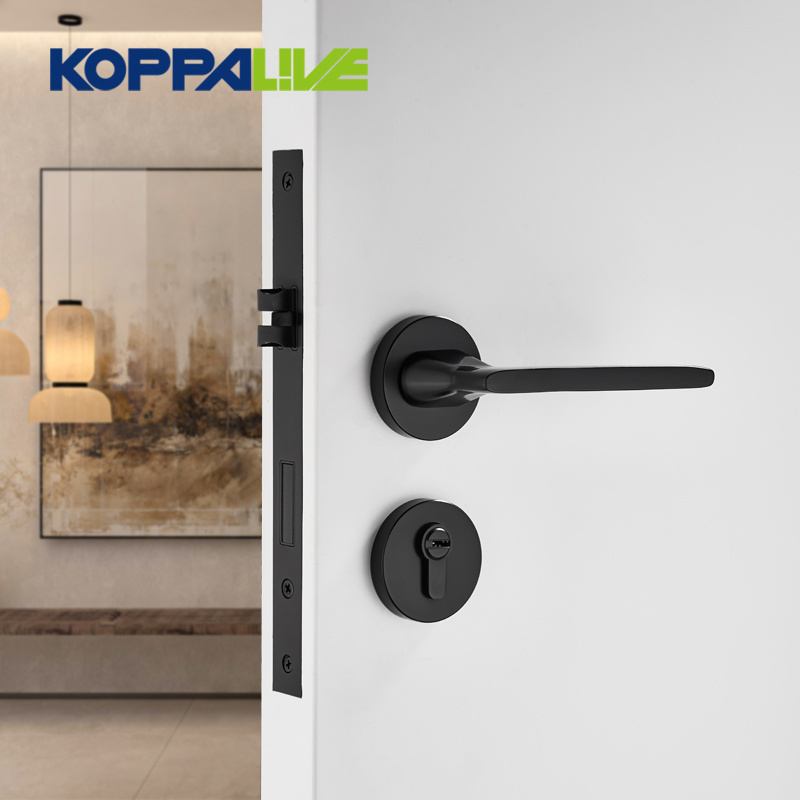 Koppalive Luxury European Bedroom Kitchen Brass Mortise Door Lock Set Privacy Passage Lever Door Handle Knob