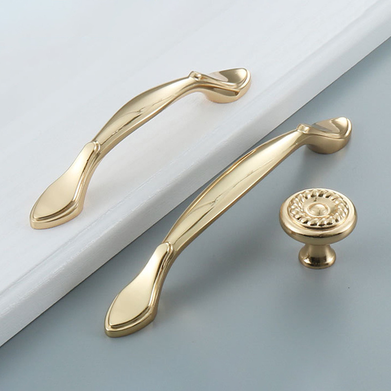 Koppalive Hardware European Bedroom Furniture Handles Gold Brass Materials Pull Black Gym Kids Kitchen Copper handle