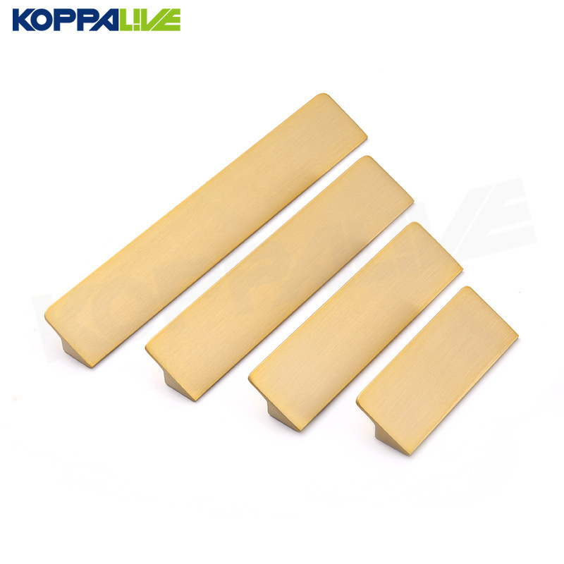 Koppalive Furniture Cabinet Door Finger Edge Pulls Brass Hidden Concealed Handles Embedded Kitchen Drawer Pulls