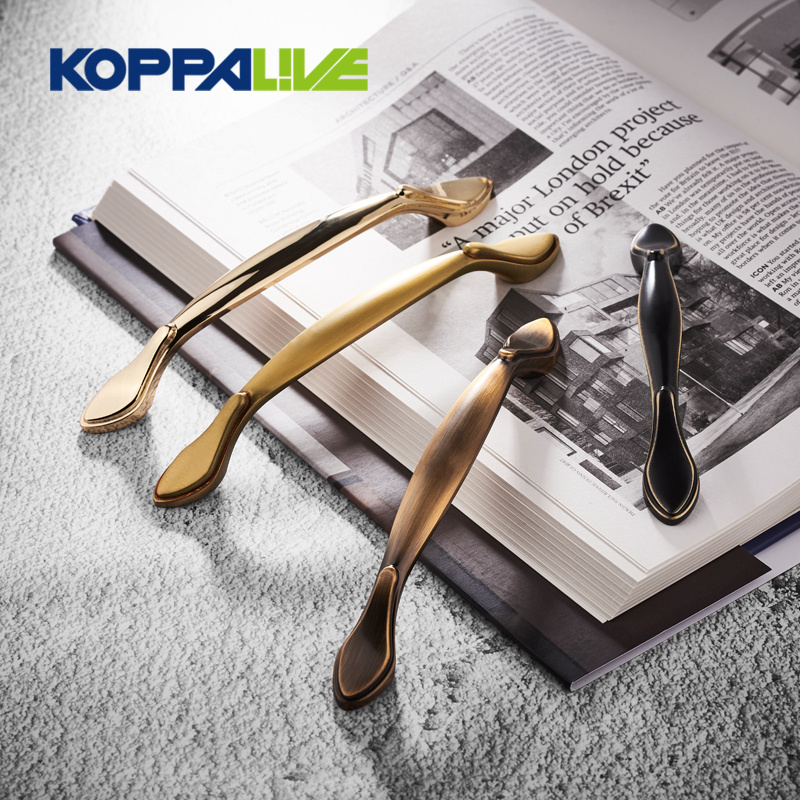 Koppalive Hardware European Bedroom Furniture Handles Gold Brass Materials Pull Black Gym Kids Kitchen Copper handle