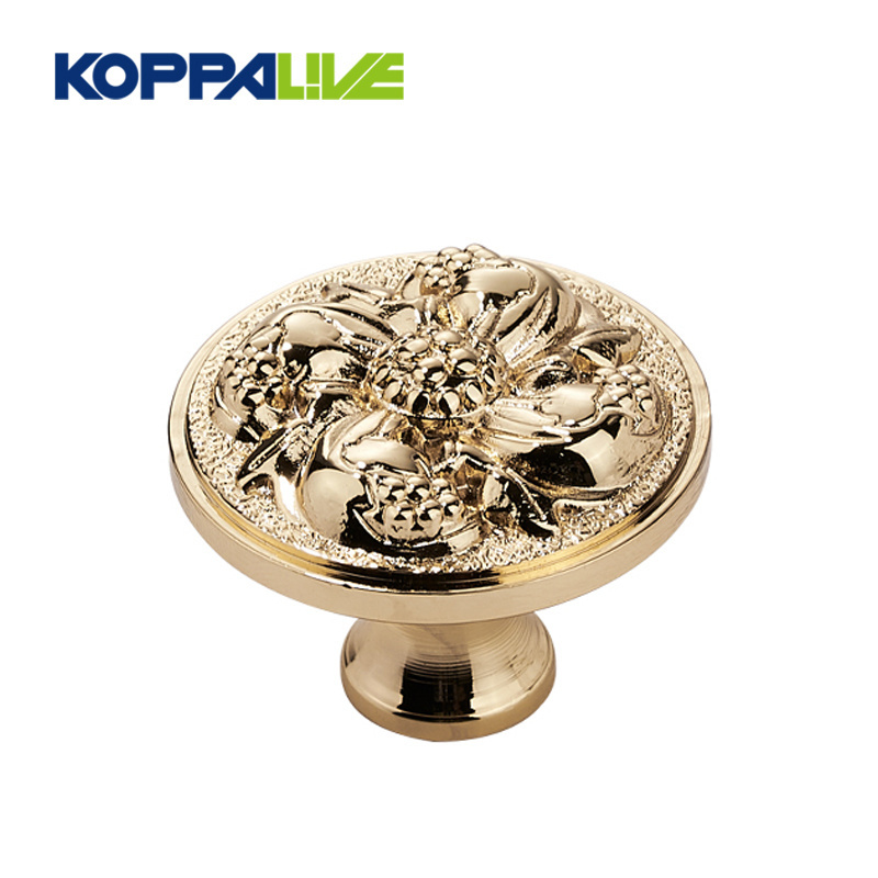 Koppalive Modern Ornate Dresser Knobs and Pulls Large Flower Antique Brass Drawer Door Cabinet Knobs