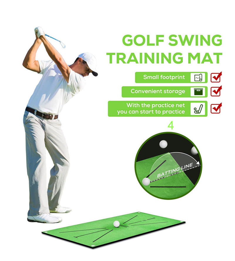 Golf Training Mat Swing Detection Batting Pad Mini Golf Portable Putting Practice Hitting Mat Golf Mats with Non-Slip Backing